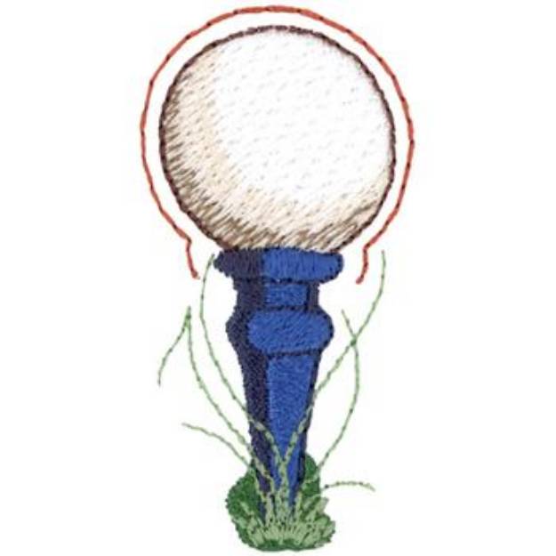 Picture of Ball On Tee Machine Embroidery Design