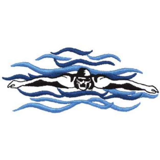 Picture of Swimmer Machine Embroidery Design