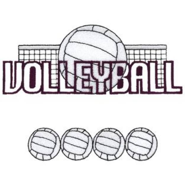 Picture of Volleyball Name Drop Machine Embroidery Design