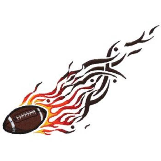 Picture of Flaming Football Machine Embroidery Design