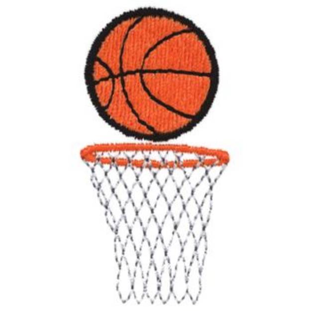 Picture of Basketball & Hoop Machine Embroidery Design