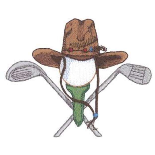 Picture of Cowboy Golfer Machine Embroidery Design