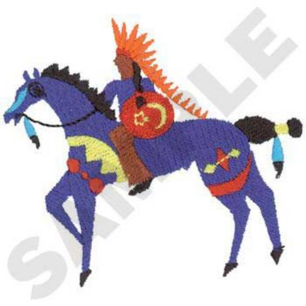 Picture of Chief On Horse Machine Embroidery Design