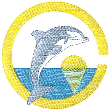 Large Dolphin Machine Embroidery Design