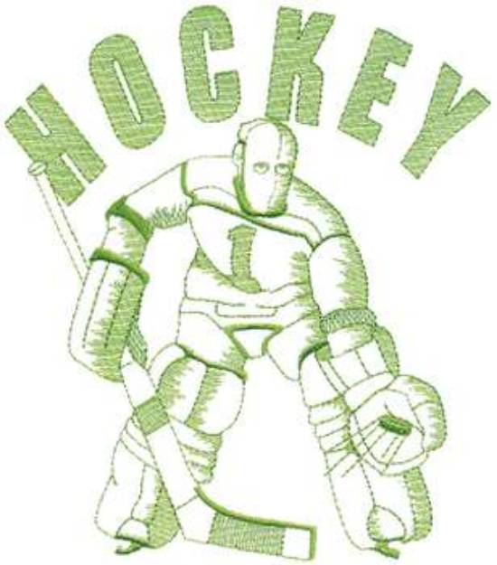 Picture of Hockey Goalie Machine Embroidery Design