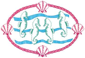 Large Sea Horses Machine Embroidery Design