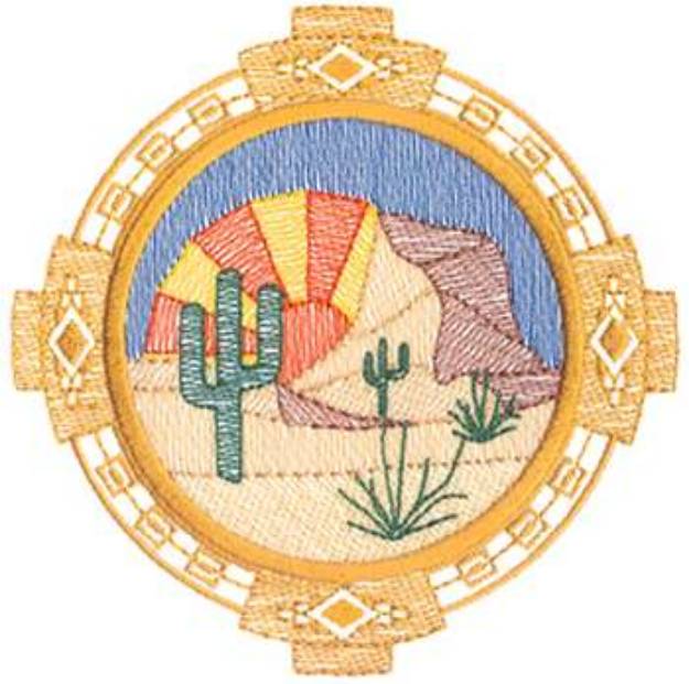 Picture of Large Desert Scene Machine Embroidery Design