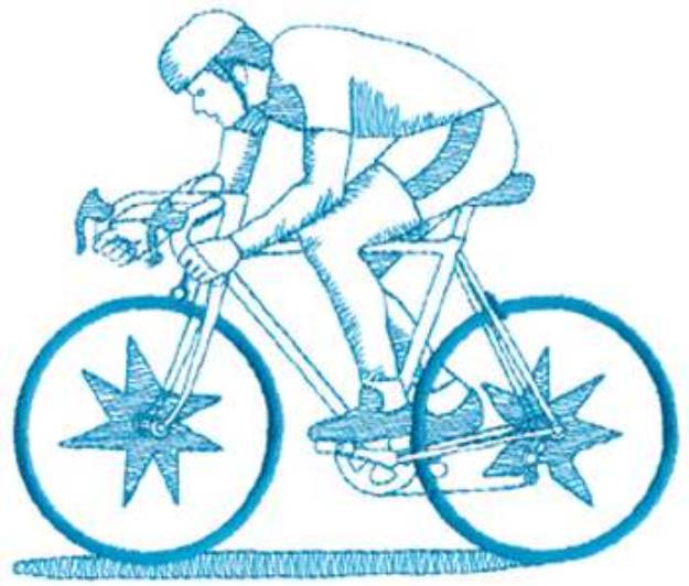 Picture of Large Bicyclist Machine Embroidery Design