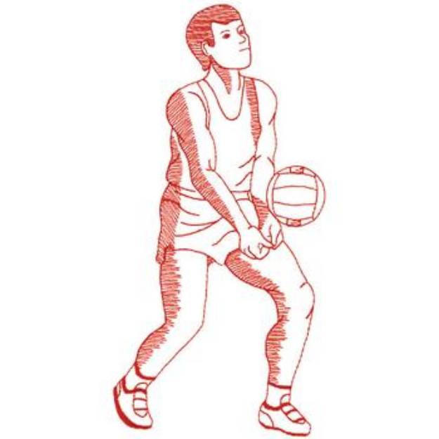 Picture of Large Mens Volleyball Machine Embroidery Design