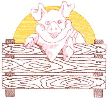 Large Pig Machine Embroidery Design