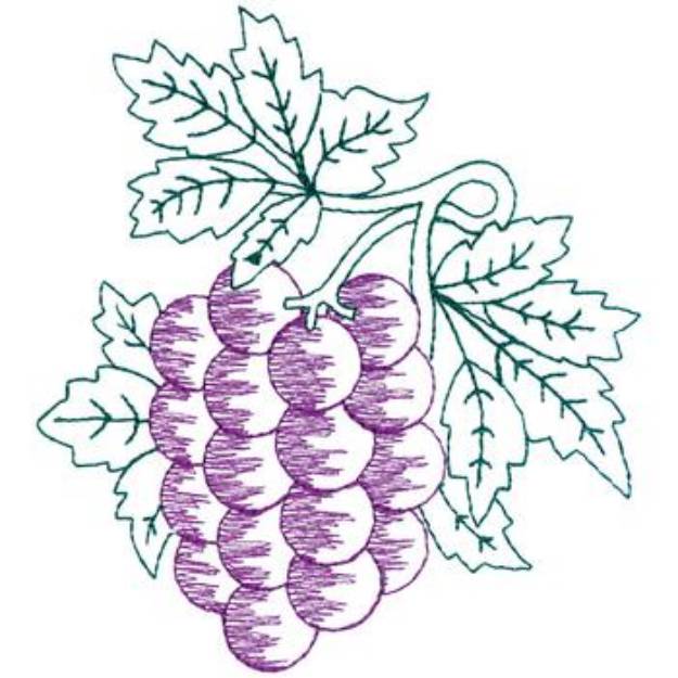 Picture of Large Grapes Machine Embroidery Design