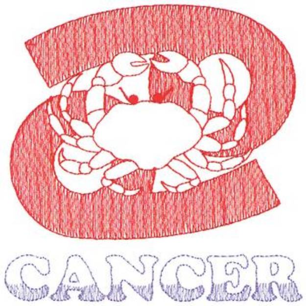 Picture of Large Cancer Machine Embroidery Design