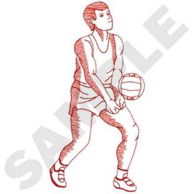 Picture of Small Mens Volleyball Machine Embroidery Design