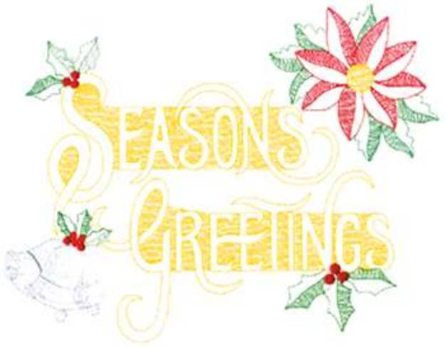 Picture of Small Seasons Greetings Machine Embroidery Design