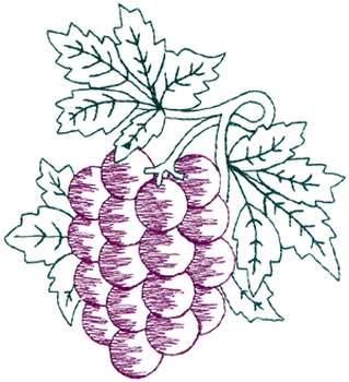 Sm. Grapes Machine Embroidery Design