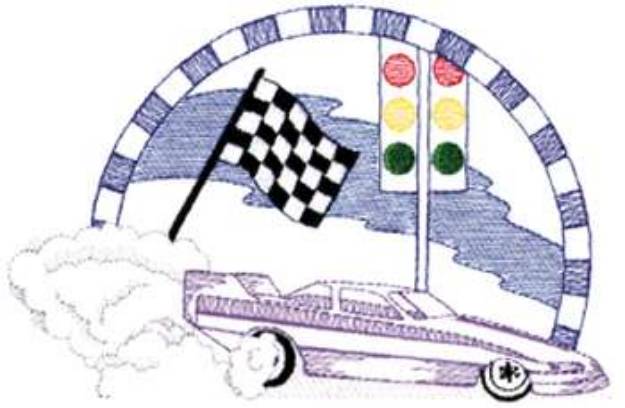 Picture of Sm. Funny Car Machine Embroidery Design