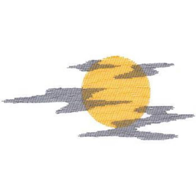 Picture of Moon & Clouds Machine Embroidery Design