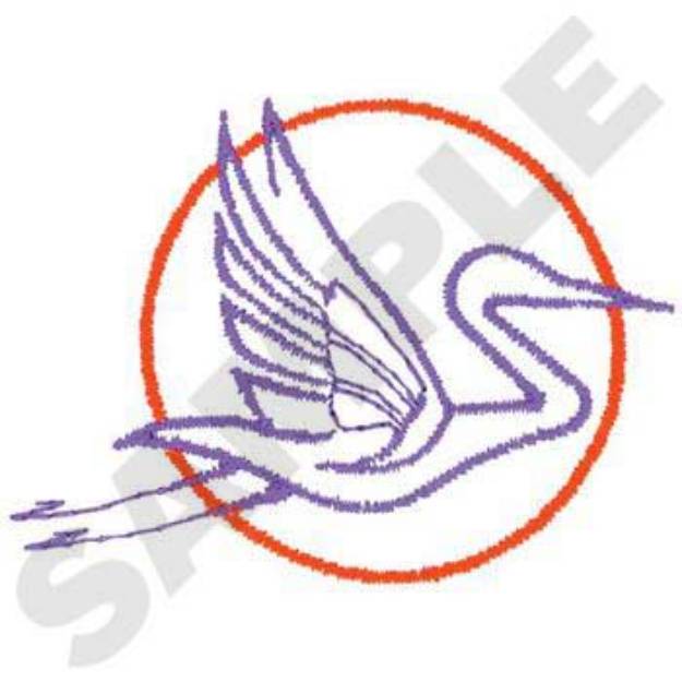 Picture of Oriental Crane Machine Embroidery Design