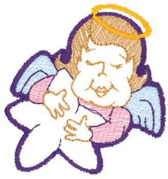 Picture of Angel & Star Machine Embroidery Design