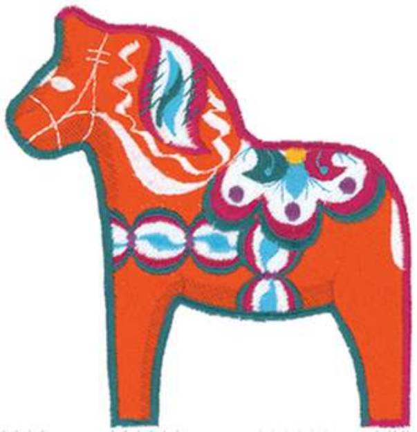 Picture of Large Dalarna Horse Machine Embroidery Design