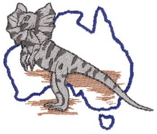 Picture of Australia & Frill Lizard Machine Embroidery Design