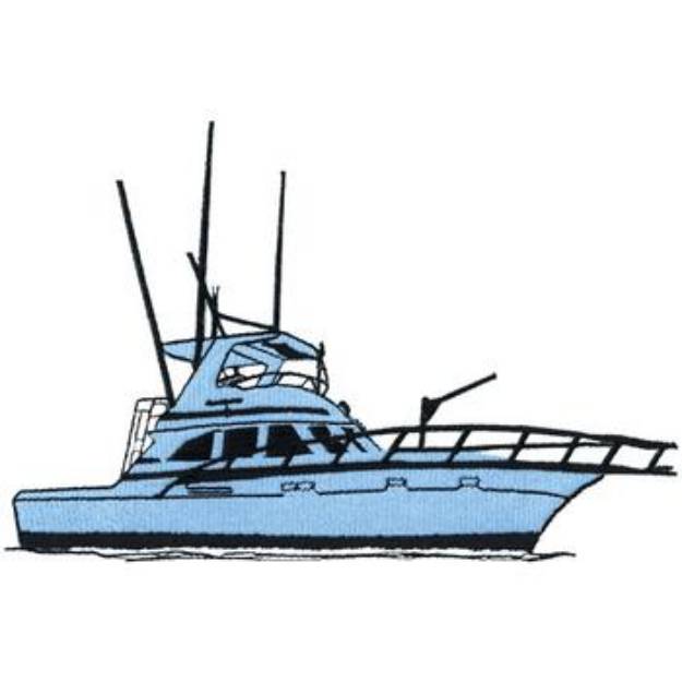 Picture of Deep Sea Fishing Boat Machine Embroidery Design