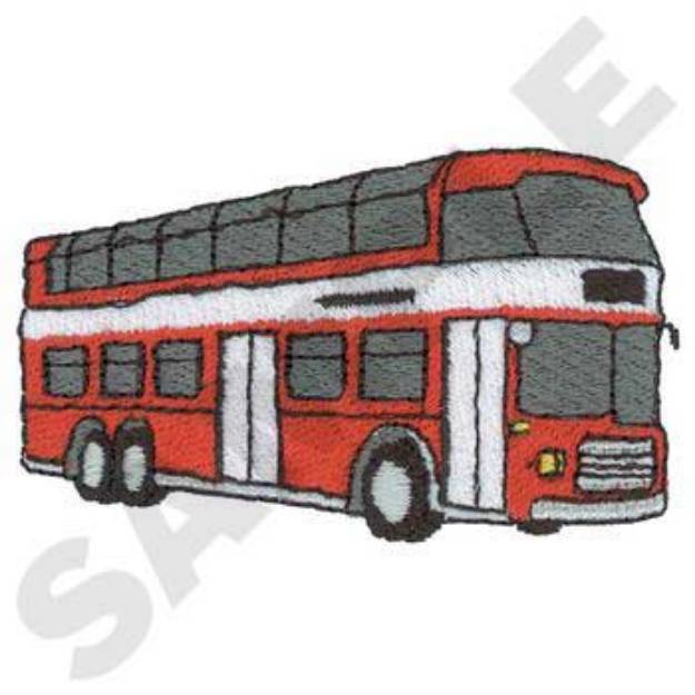 Picture of Double Decker Bus Machine Embroidery Design