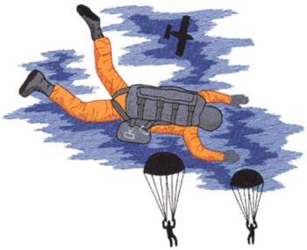 Picture of Skydiver Machine Embroidery Design