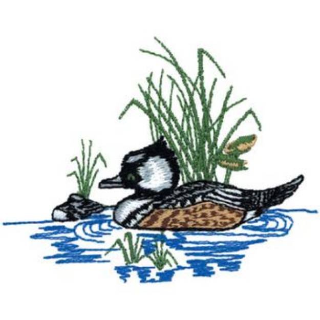 Picture of Hooded Merganser Machine Embroidery Design