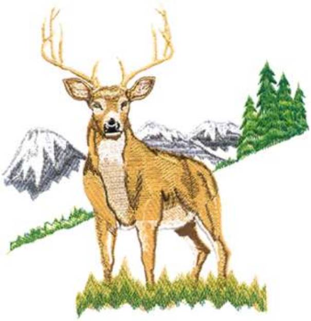 Picture of Standing Deer Machine Embroidery Design