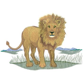 Standing Lion Machine Embroidery Design