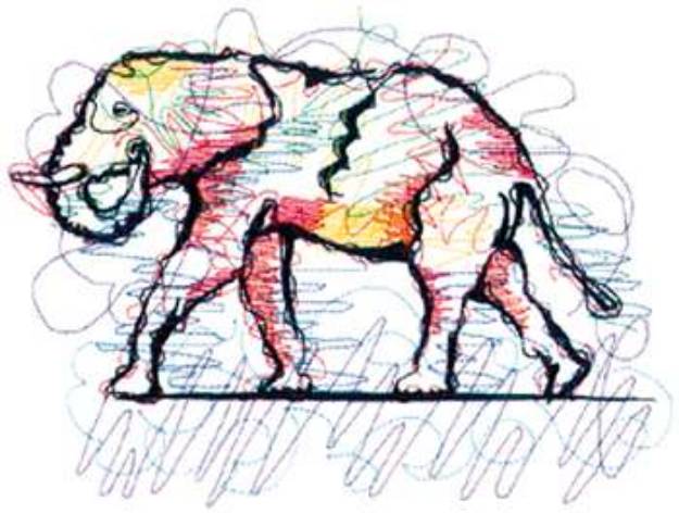 Picture of Abstract Elephant Machine Embroidery Design