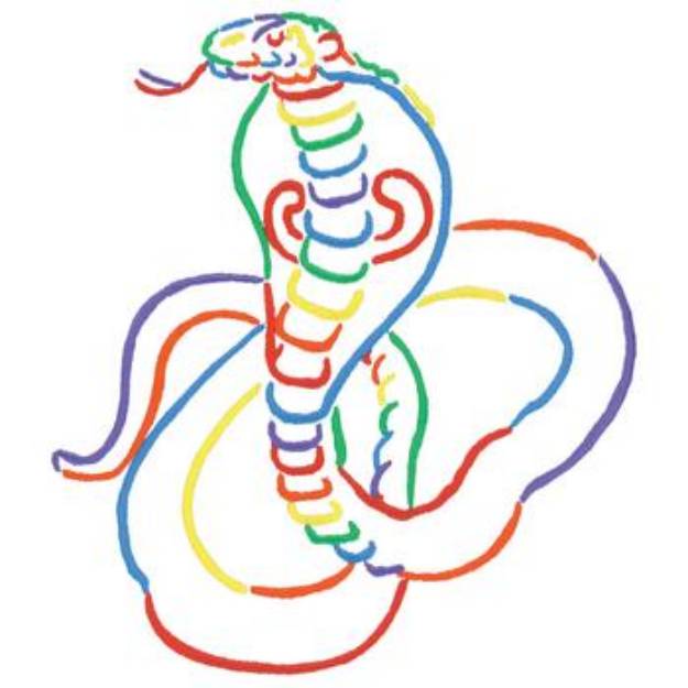 Picture of Large Cobra Outline Machine Embroidery Design