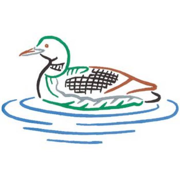 Picture of Large Loon Outline Machine Embroidery Design