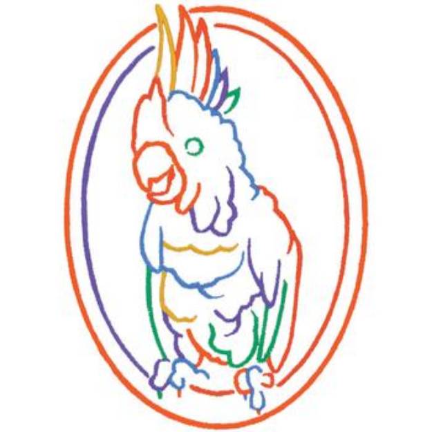 Picture of Cockatoo Column Machine Embroidery Design