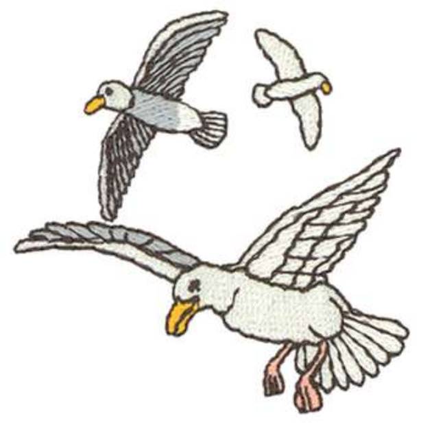 Picture of Seagulls Machine Embroidery Design