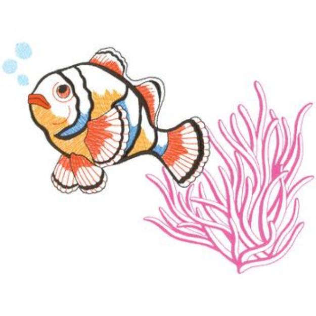 Picture of Large Clown Fish Machine Embroidery Design