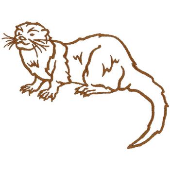 Otter Outline Machine Embroidery Design