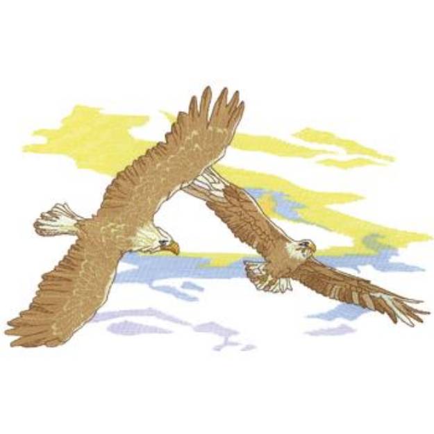 Picture of Soaring Eagles Machine Embroidery Design