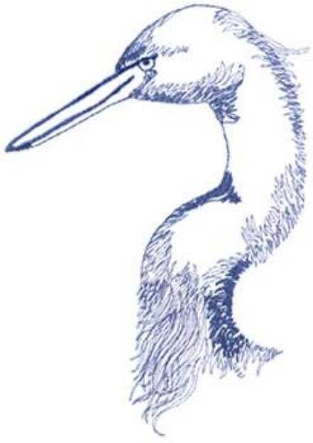 Picture of Egret Machine Embroidery Design