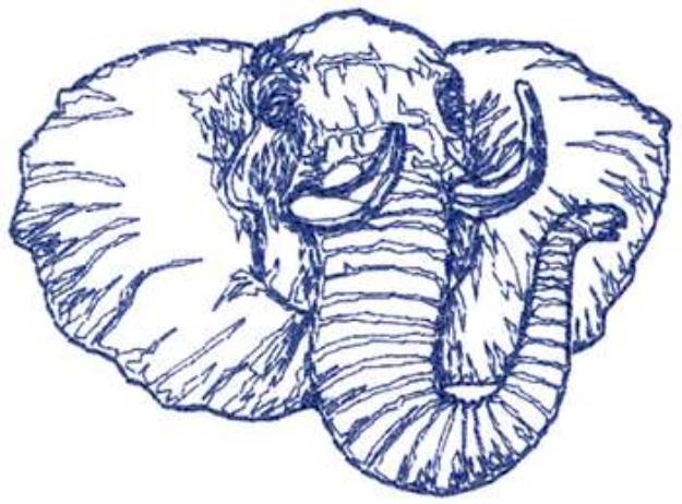 Picture of Elephant Head Machine Embroidery Design