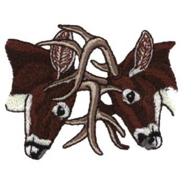 Picture of Small Fighting Deer Machine Embroidery Design