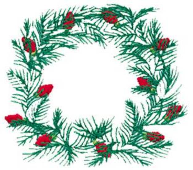 Picture of Christmas Wreath Machine Embroidery Design