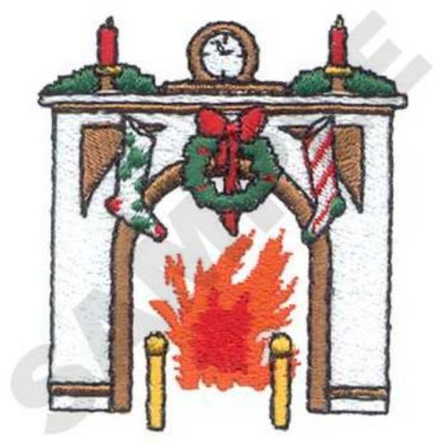 Picture of Christmas Mantle Machine Embroidery Design