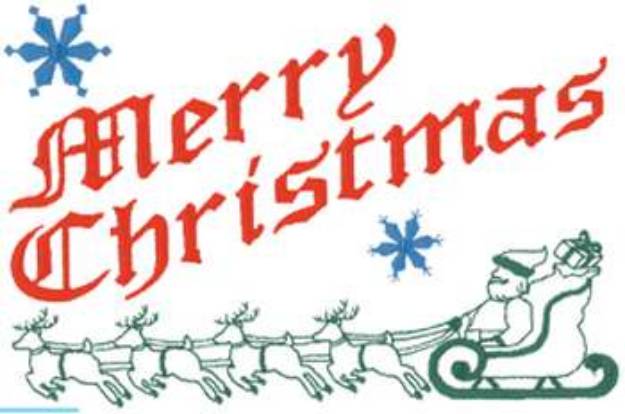 Picture of Large Merry Christmas Machine Embroidery Design