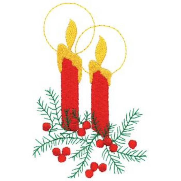 Picture of Christmas Candle Machine Embroidery Design