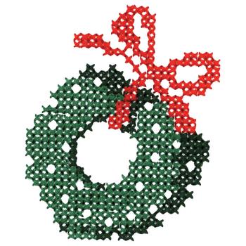 Cross Stitch Wreath Machine Embroidery Design