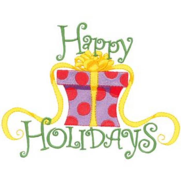 Picture of Happy Holiday Machine Embroidery Design