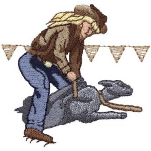 Picture of Goat Roper Machine Embroidery Design