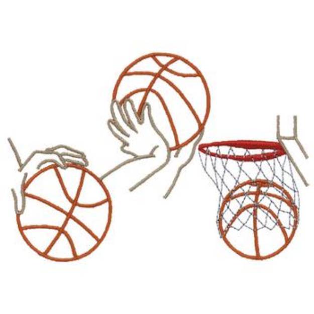 Picture of Basketball Sequence Machine Embroidery Design